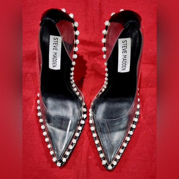 STEVE MADDEN | Verity Clear Stilletto Heels | Size 5M - Picture 2 of 9